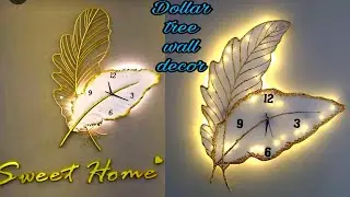 Dollar tree feather wall clock | glam home decor | Diy clock | Craft Angel