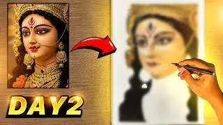 Durga Maa Drawing || Durga Maa Drawing Oil Pastel || poster colour ||Mukut Drawing (part 2)