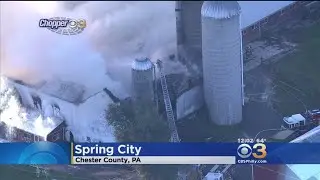 Crews Battle Barn Fire At Chester County Farm