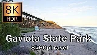 【8K】Gaviota State Beach walk. ASMR?  Relaxing sleeping HDR NATIVE 8K 60fps video