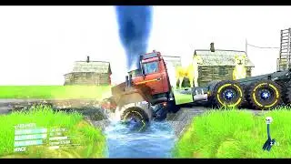 Spintires: MudRunner Truck Mod Gameplay | Skill Test in Deep Mud | Game Daily33#spintires #mudrunner