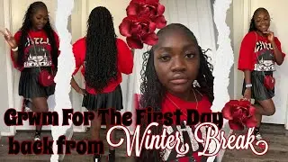 Grwm for the first back from Winter Break!! || ootd, skincare & moreee