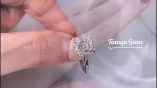 Asscher Cut Lab Diamond Solitaire Engagement Wedding Ring Collection