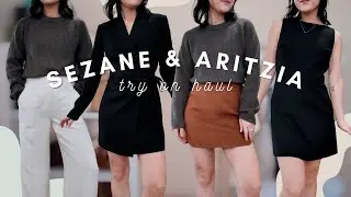 SEZANE & ARITZIA TRY ON HAUL: wool skirts ❄️, dresses, trousers + shoes!
