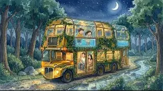 A Rainy Day Family road trip in Our Mobile Home 🚐🌧️ Cozy Cooking [Ghibli Vibes] animation asmr