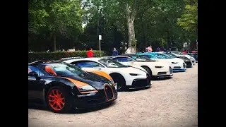 Bugattis in a park | Chirons, Veyrons, Atlantic, Type35 & Co. | Walkaround
