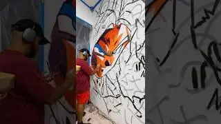 Goku dragon ball #mural #goku #dragonballz #dragonball #anime #spraypaint #painting #art