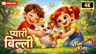 Pyari Billi | मेरी प्यारी बिल्ली | cat song | Hindi kids song | Hindi Rhymes | 3D animated song
