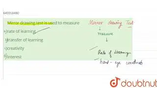 Mirror drawing test is used to measure | CLASS 14 | SOLVED PAPER 15 OCTOBER, 2017 | CDP | Doubtn...