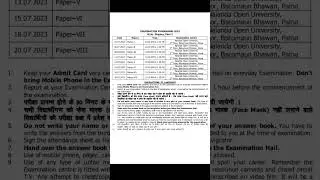 Nou M.Sc. physics part-1 exam date,2023/nalanda open University part-1 exam 2023 #shortsindia #nou