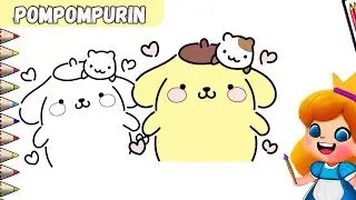 How to Draw and Color Pompompurin | Easy Step by Step drawing