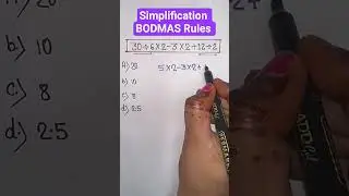 simplification BODMAS Rules #study #education #viral question #easy concept #yt#ytshorts
