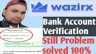 Wazirx Bank Account Verification|Still Problem Solved|Wazirx verify Pending|Still Problem kaise solv