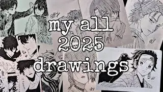 My Complete 2025 Drawing Journey ✏️ | From First Sketch to Last