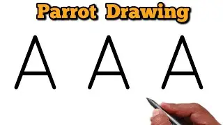 🦜 How to Draw a Beautiful Parrot from Letter A | Creative Drawing Trick