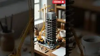 This stunning miniature skyscraper construction scene