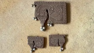 Wooden wall bracket design in Terracotta clay. #ytvideo #clayjewelry #art #craft #handmade #nature