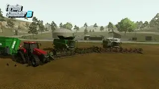 ¡El Silo de la Granja Se lleno! Terminando la Cosecha de Soja. FS23 [Map Amberstone] Timelapse Ep#42