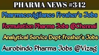 PHARMA NEWS #342 AUROBINDO BIOCLINICA SEQUENT PAR Pharma Jobs For Freshers & Experience #PharmaGuide