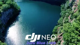 DJI Neo Flying Over Juru Blue Lake | Stunning Aerial View