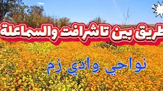 لطريق بين جماعة تاشرافت وجماعة السماعلة –نواحي وادي زم،أجواء الربيع...الحوازم #2025 #maroc