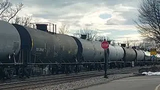 Canadian National leading a Northbound ethanol train on track two;1960gambit videoing from truckbed