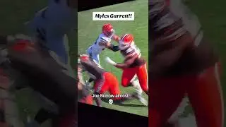 Joe Burrow takes a hit hit by Myles Garrett! #shorts