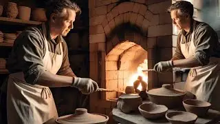 Working at a kiln:Primitive Technology: Brick kiln, brick mold and bricks |Fanu Bhaiya