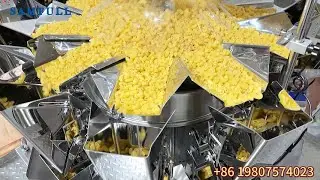 Macchina confezionatrice VFFS multitesta per pasta maccheroni da 300 g con pesatrice a dieci teste