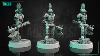 3D print miniatures, crazy punk post-apocalyptic guy miniature