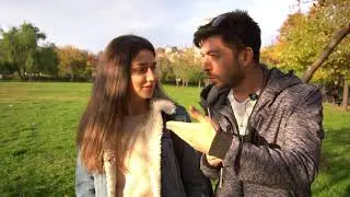Mircea Bravo photobombs a girl in the park