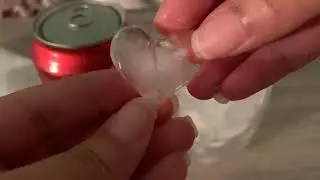 ASMR Drinking Nehi Peach Soda and Eating Ice Hearts (Eating sounds/crunching/no talking)#foodie