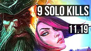 GANGPLANK vs FIORA (TOP) | 9 solo kills, 800+ games | EUW Master | v11.19