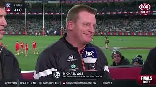 Michael Voss's Fox Footy interview before the Elimination Final - AFL Finals 2023
