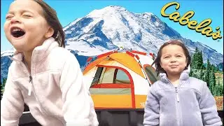 TWINS CAMPING AT CABELAS PRETEND PLAY *ZOO ANIMALS* | Mini Phan Club