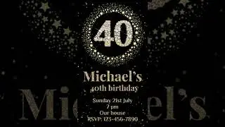 40th Birthday Video Invitation #animatedinvitation #videoinvite #birthdayinvitation