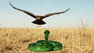 Hawk vs Snake Deadly Duel in the Sky and Grass #snake #hawk
