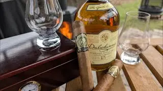 Dan and I Trying Dalwhinnie Scotch Whisky and Cigars