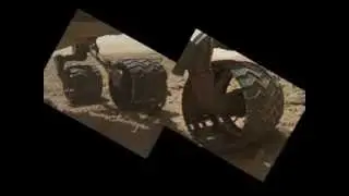 Curiosity rover wheels driving in 570 sols.