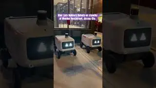Uber Eats Delivery Robots on standby at Wonder Restaurant, Jersey City.🤖🤖 #ubereats #robotics