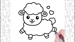 How to draw a Sheep Step by Step | Easy Step by Step Drawing