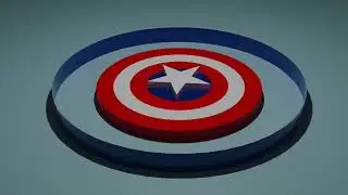 3D Captain America Logo Design