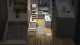 Tiny Living Sims 4 home, office, kitchen dining and bed all in one room. #thesims4 #showusyourbuilds