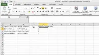 Excel 2010: Straße und Hausnummer korrekt auf zwei Spalten aufteilen