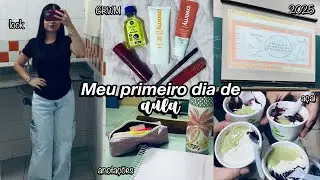 MEU PRIMEIRO DIA DE AULA DE 2025 + ARRUME-SE COMIGO 🔖🩷
