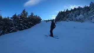 Cannon Mountain NH Vista Way Simon on Powder Skis Dec  28