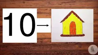 How To Draw A House With Number 10 || Very Easy @chandrimaarts 