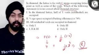 In diamond, the lattice is fcc with \( \mathrm{C} \) atoms occupyin...