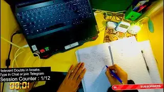 Part 2 :14 hrs Study with me | calm fire place bgm | pomodoro 90/10 | JEET/NEET