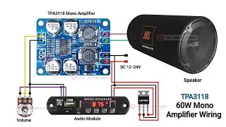 TPA3118 60W Mono Amplifier A to Z Wiring | 3118 Class D Amplifier | You Like Electronic
